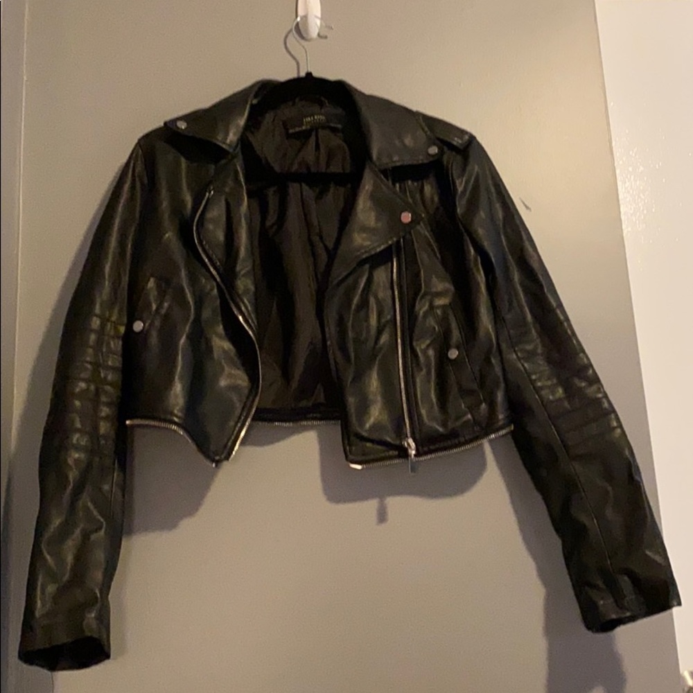 Cropped Zara Leather Jacket